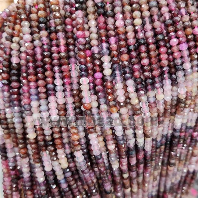 Natural Corundum Beads Multicolor Faceted Rondelle