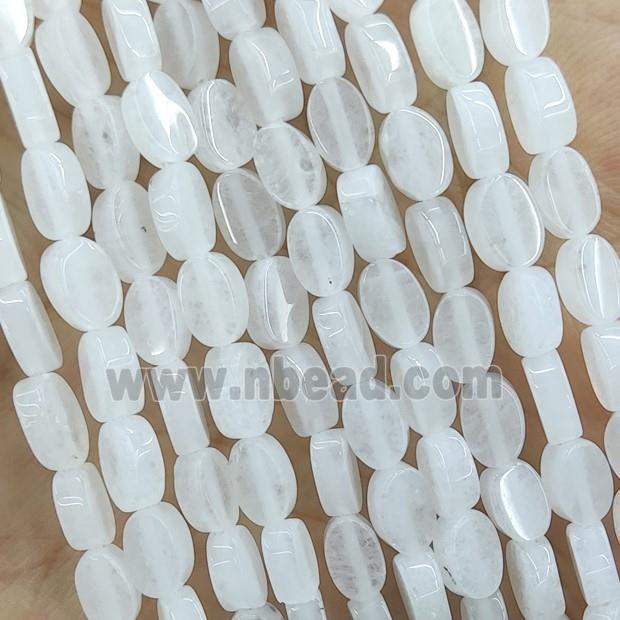 White Crystal Quartz Oval Beads