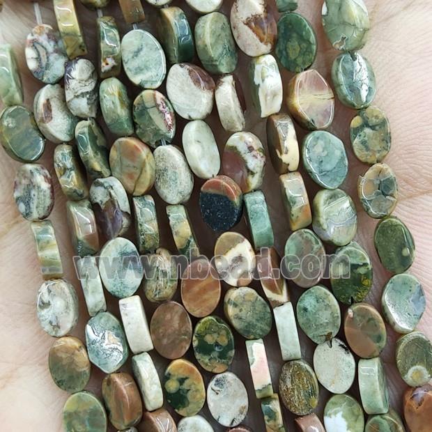 Natural Rhyolite Beads Oval Green