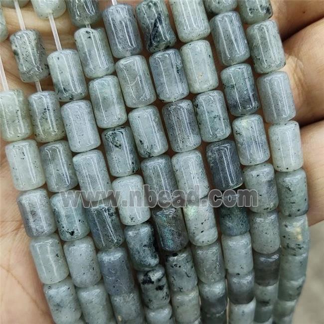 Natural Labradorite Tube Beads Gray