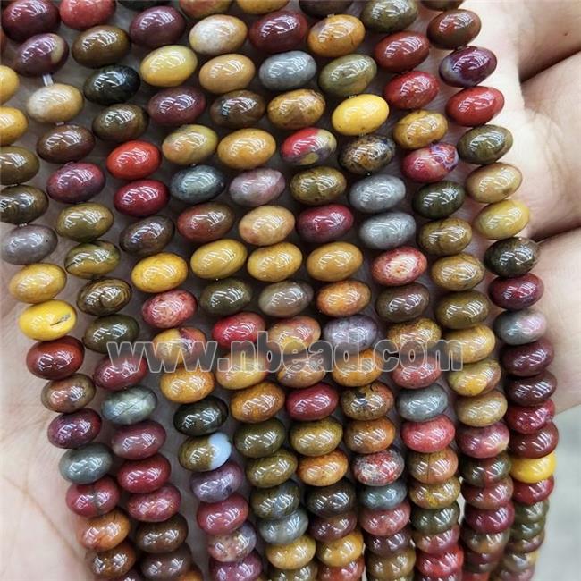 Natural Nueva Agate Beads Multicolor Smooth Rondelle