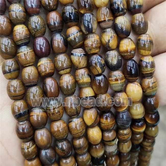 Natural Tiger Eye Stone Rice Beads