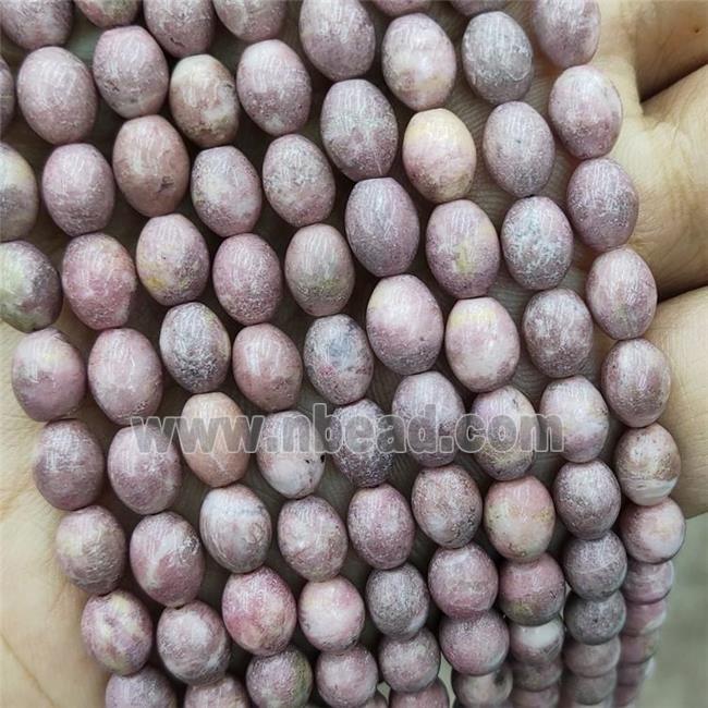 Natural Pink Rhodonite Rice Beads