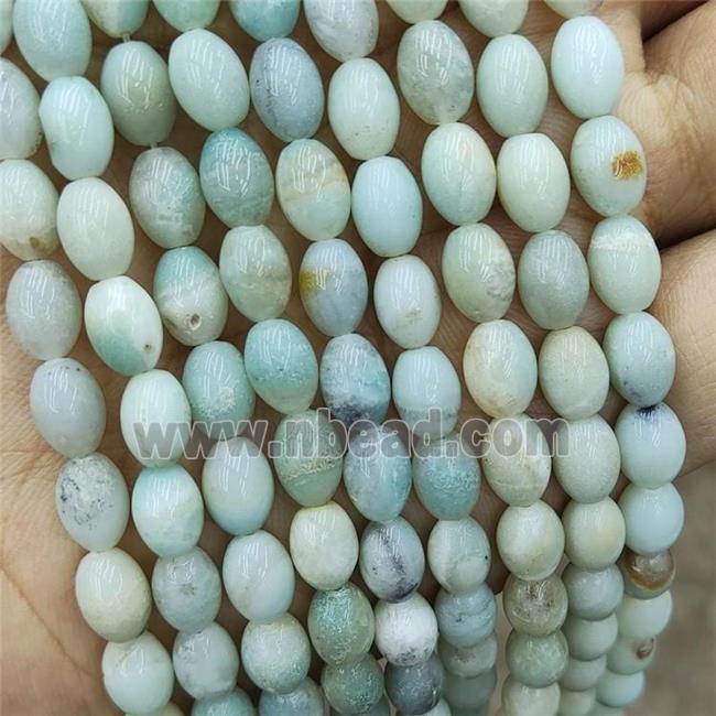 Natural Blue Amazonite Rice Beads Barrel