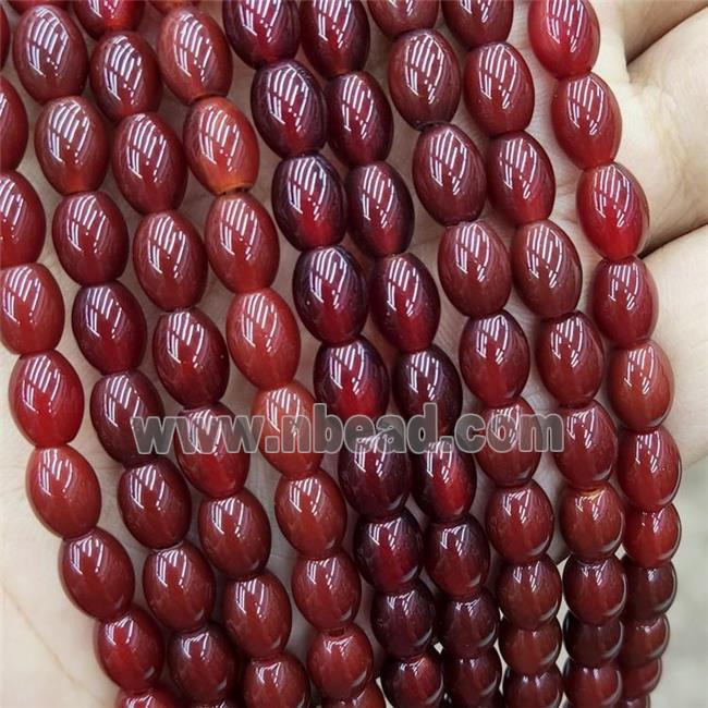Red Agate Rice Beads Barrel