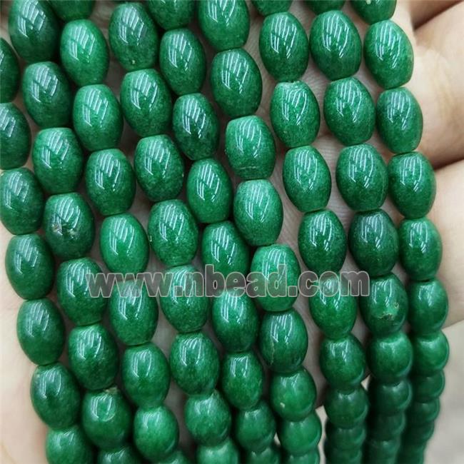 Chinese Taiwan Jadeite Rice Beads Green Dye