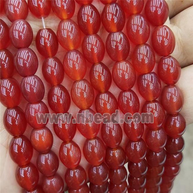 Natural Agate Rice Beads Red Dye