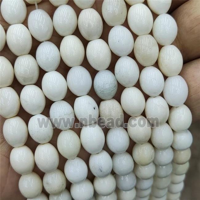 White Ivory Jasper Rice Beads