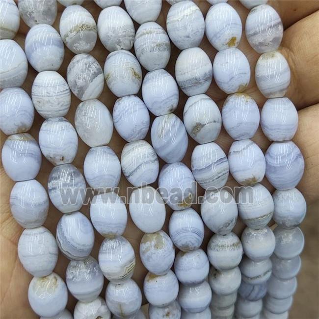 Natural Blue Lace Agate Rice Beads Barrel