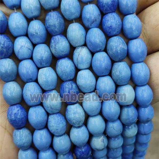 Howlite Turquoise Rice Beads Blue Dye