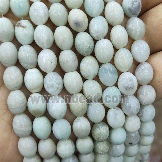 Natural Amazonite Rice Beads Blue Barrel