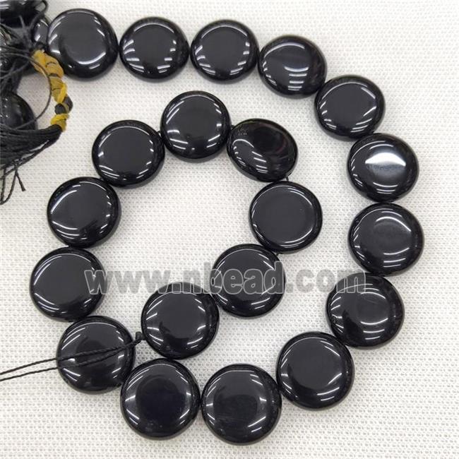 Natural Onyx Agate Beads Circle Black