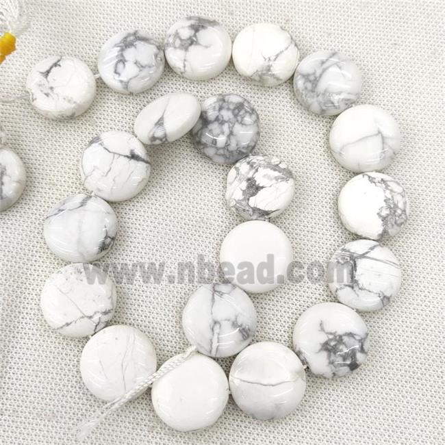 White Howlite Turquoise Circle Beads