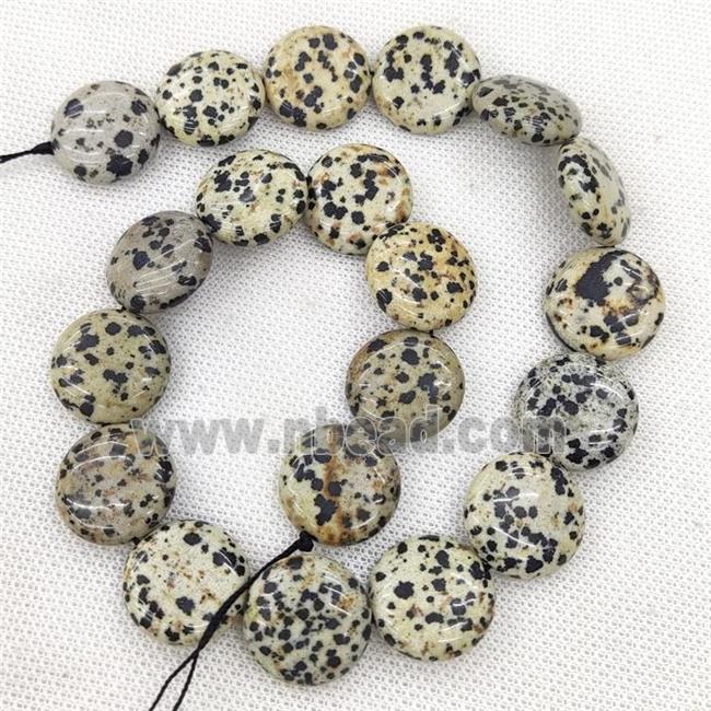 Natural Black Dalmatian Jasper Circel Beads
