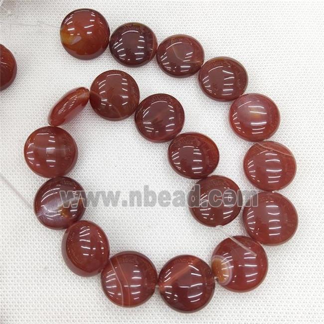 Natural Red Agate Beads Circle Dye