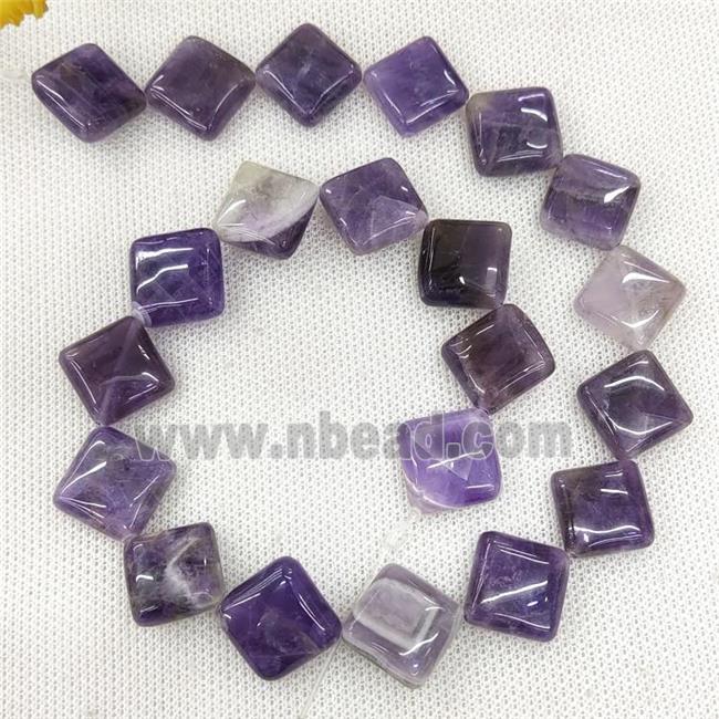 Natural Amethyst Beads Square Purple Corner-Drilled