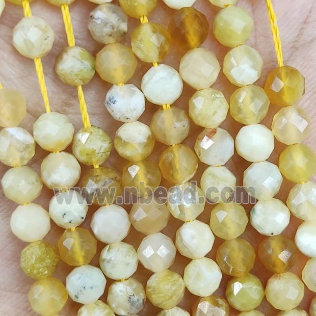 Natural Yellow Opal Beads Faceted Round
