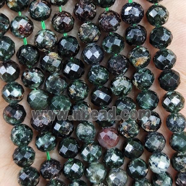 Natural Green Charoite Beads Faceted Round