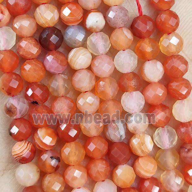 Natural Red Botswana Agate Beads Faceted Round