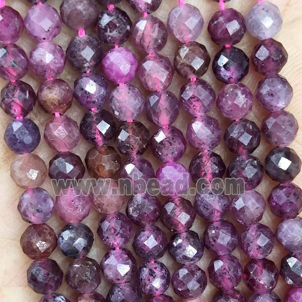 Natural Ruby Beads AB-Grade Faceted Round