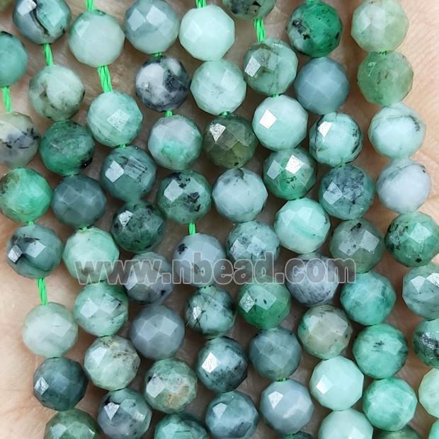 Natural Emerald Beads Green Faceted Round