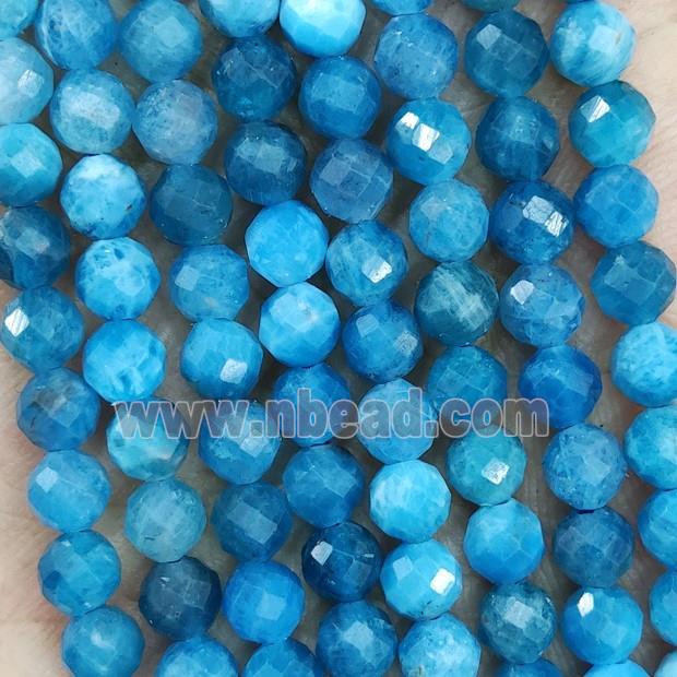 Natural Blue Apatite Beads A-Grade Faceted Round