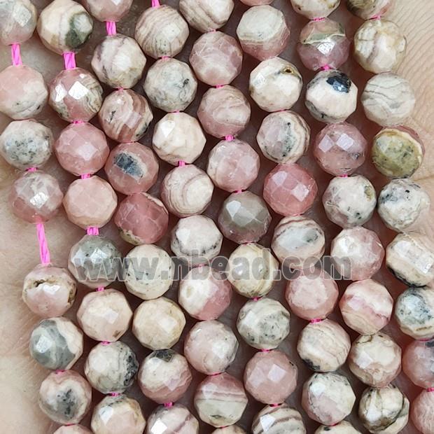 Natural Argentine Rhodochrosite Beads Pink Faceted Round