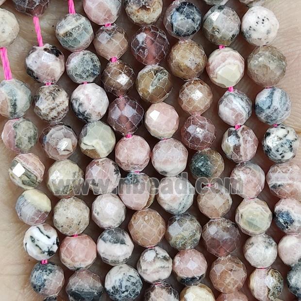 Natural Argentine Rhodochrosite Beads Pink B-Grade Faceted Round