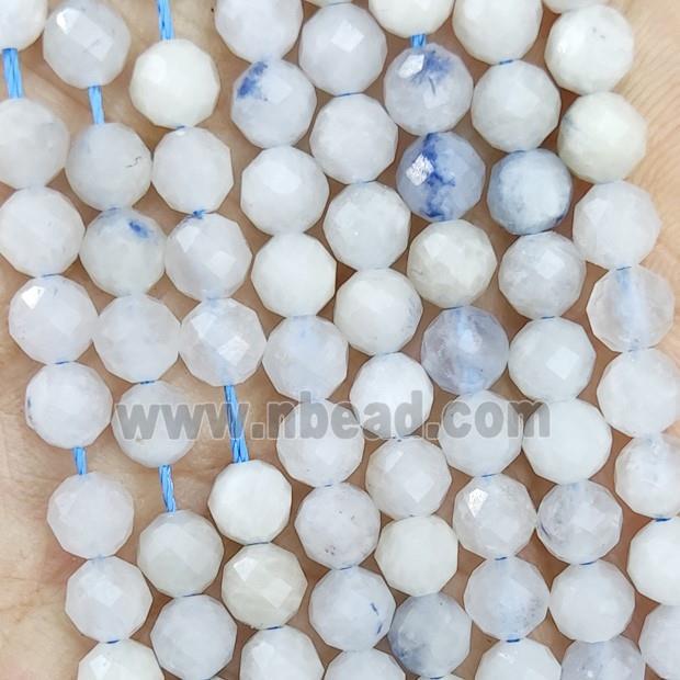 Natural Blue Rutilated Quartz Beads Faceted Round