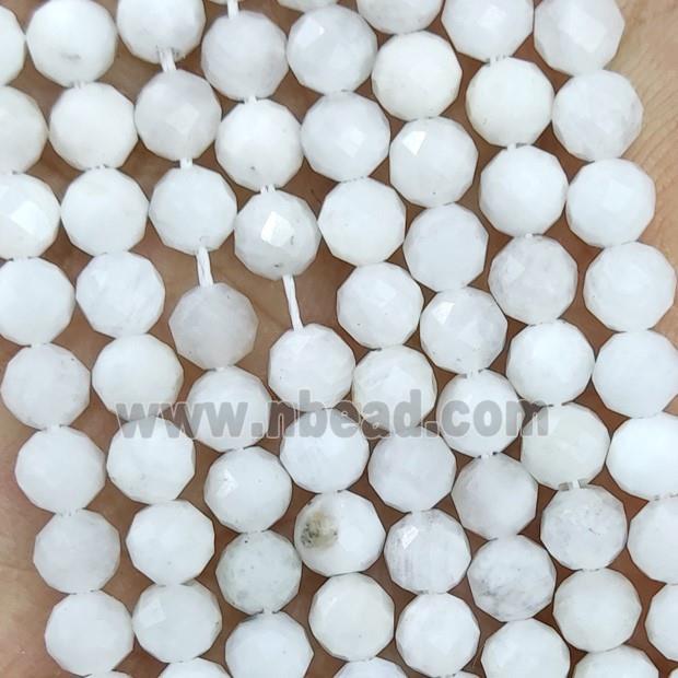 Natural White Moonstone Beads Faceted Round
