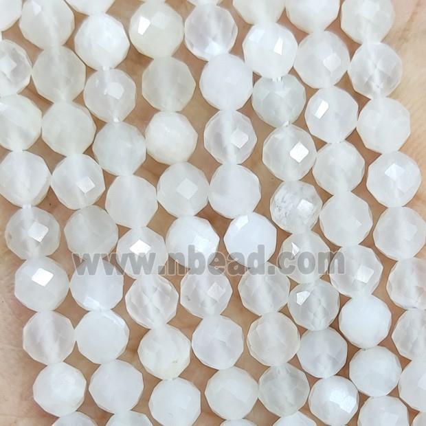 Natural White Moonstone Beads Faceted Round