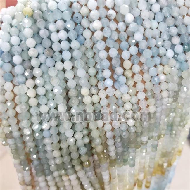 Aquamarine Beads Multicolor Faceted Round