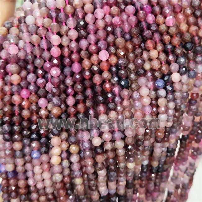 Natural Spinel Beads Multicolor Faceted Round
