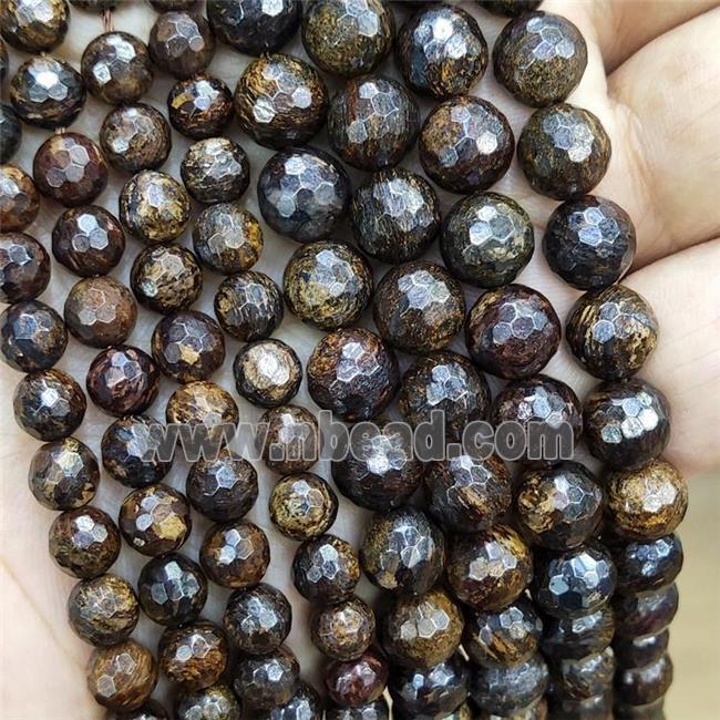 Natural Bronzite Beads Faceted Round