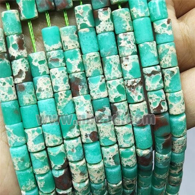 Green SnakeSkin Jasper Tube Beads