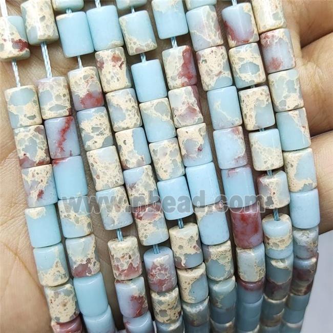 Blue SnakeSkin Jasper Tube Beads