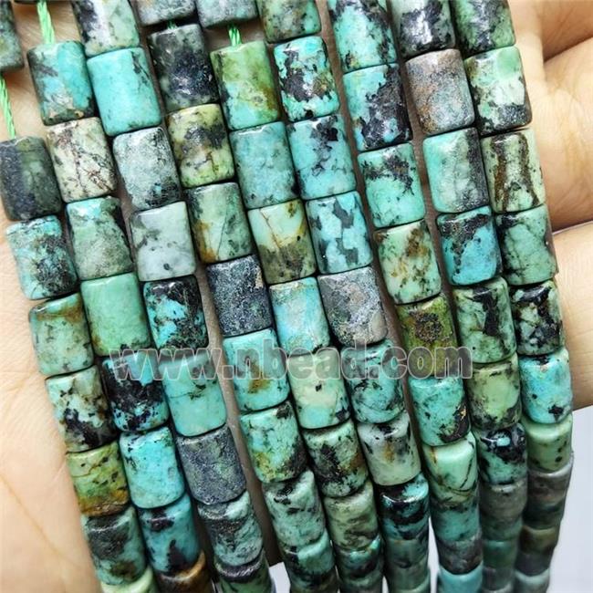 Green African Turquoise Tube Beads