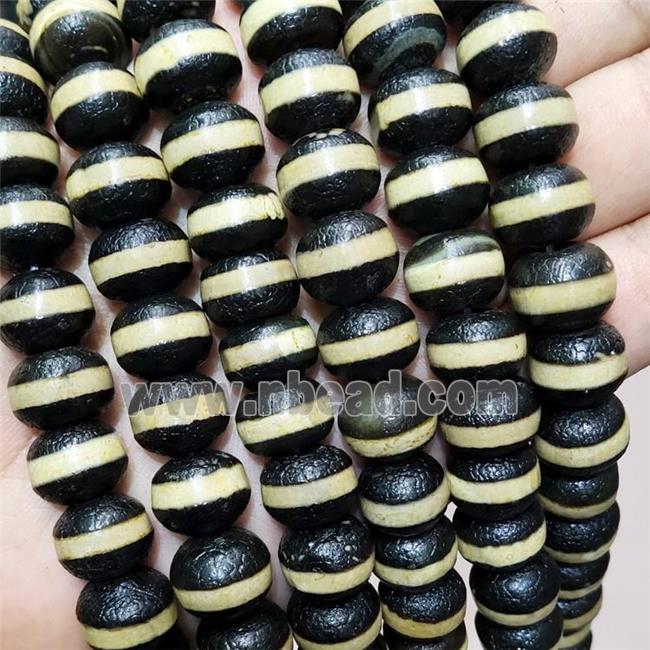 Tibetan Agate Rondelle Beads Black