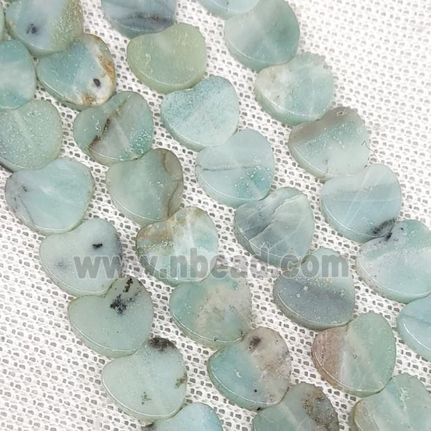 Blue Amazonite Heart Beads