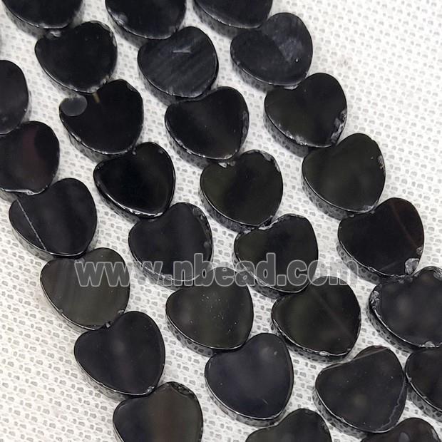 Natural Agate Beads Heart Black Dye