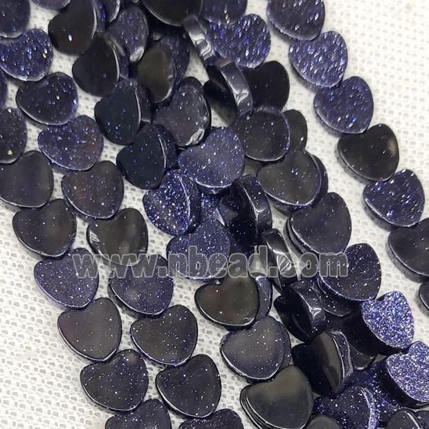 Blue Sandstone Heart Beads