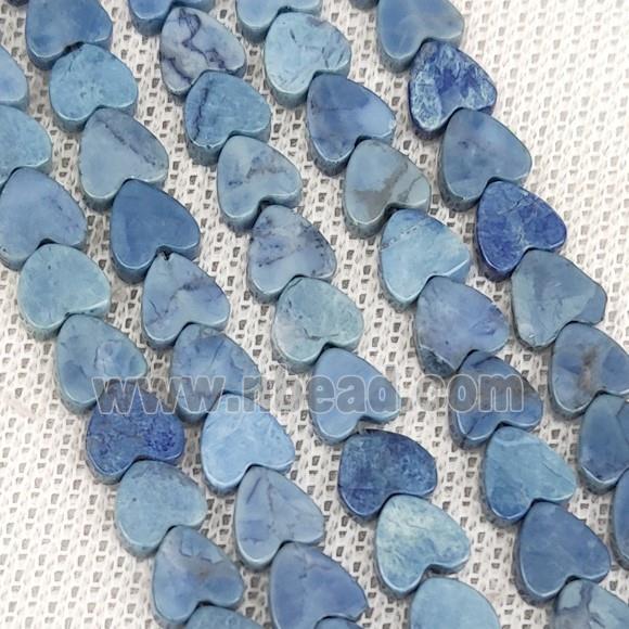 Howlite Turquoise Heart Beads Blue Dye