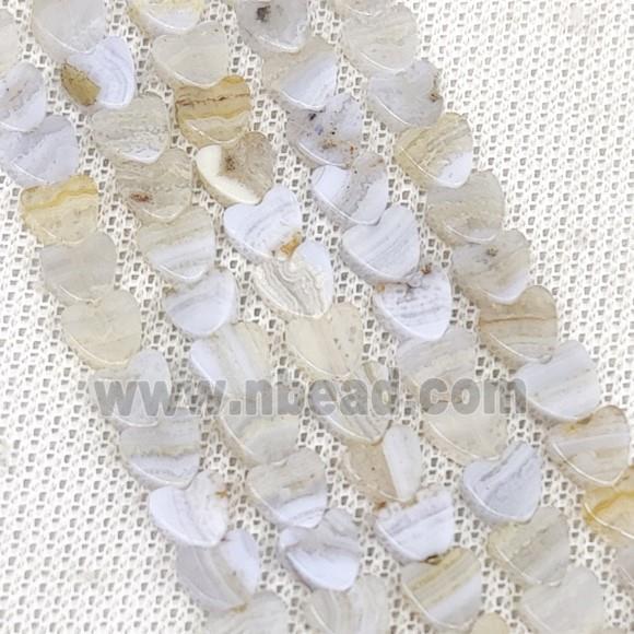 Natural Blue Lace Agate Heart Beads