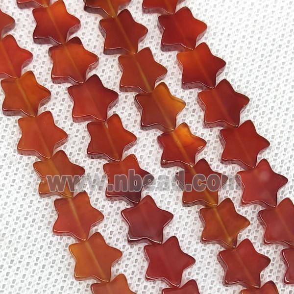 Natural Red Agate Star Beads