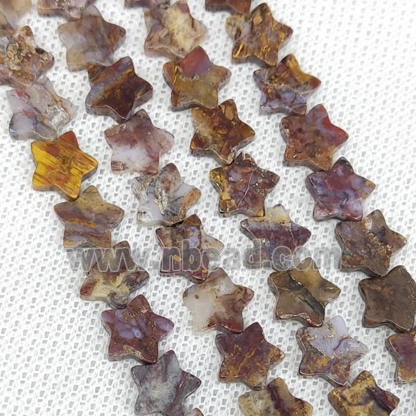 African Red Bloodstone Star Beads