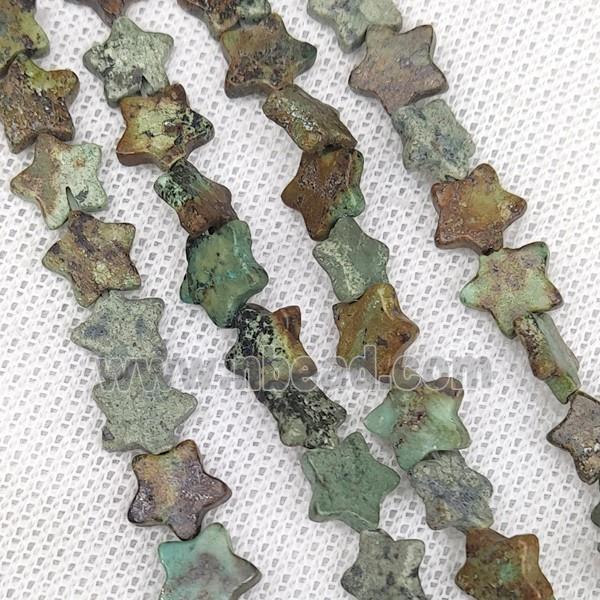 Green African Turquoise Star Beads