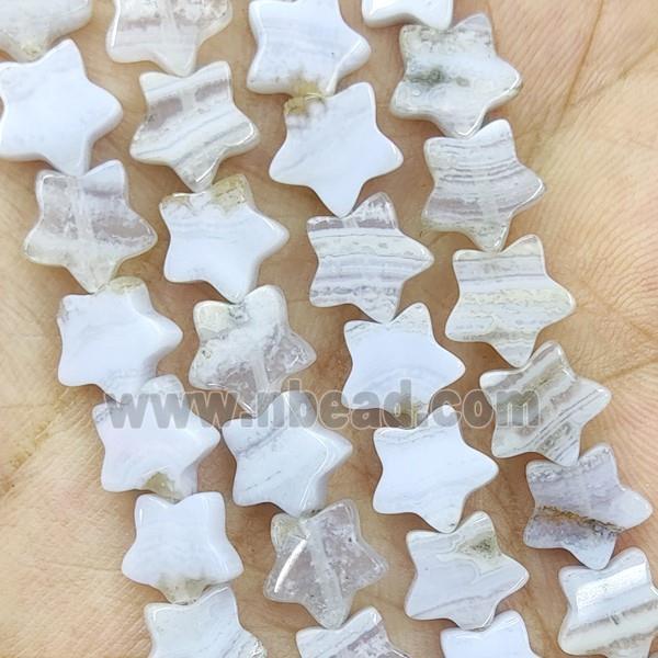 Natural Blue Lace Agate Beads Star