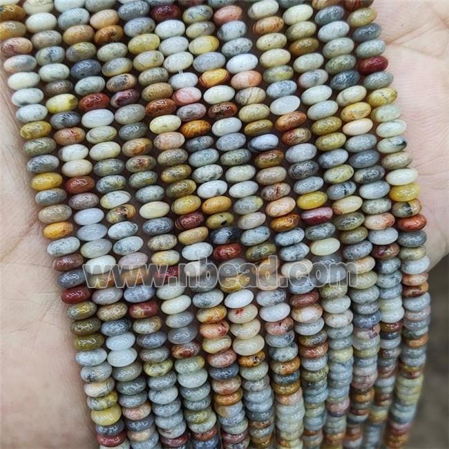 Natural Crazy Lace Agate Beads Multicolor Smooth Rondelle