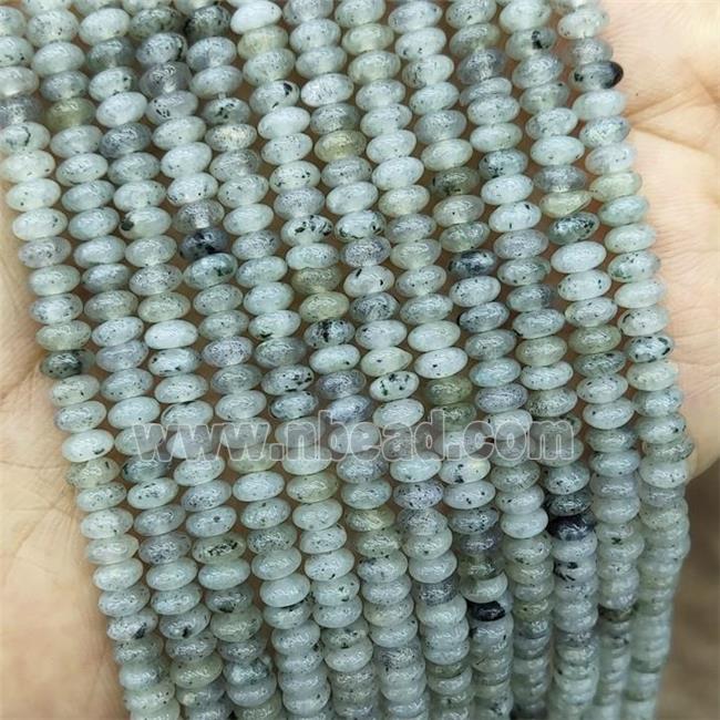 Natural Labradorite Beads Gray Smooth Rondelle