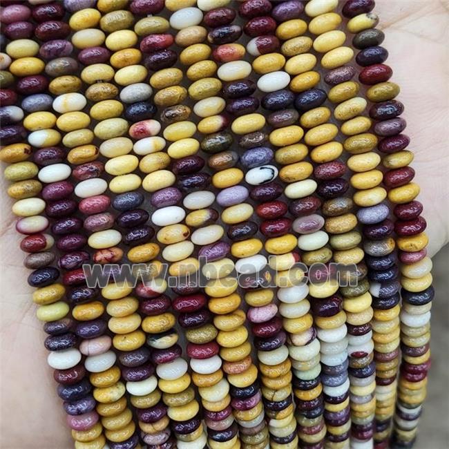 Natural Mookaite Beads Multicolor Smooth Rondelle